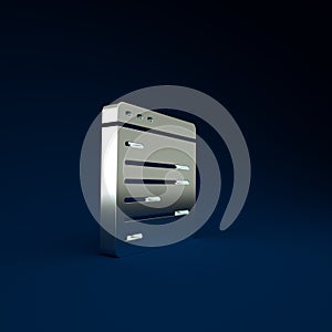 Silver Computer api interface icon isolated on blue background. Application programming interface API technology. Software