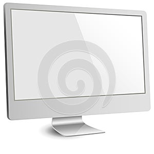 Striebro počítač monitorovať prázdny obrazovka 
