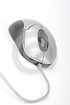 Silver computer mouse