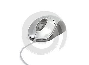 Silver computer mouse