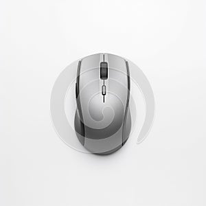 Silver computer mouse on white background