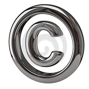 Silver copyright symbol