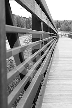 Silver creek cliff wayside bridge and walking path in northern Minnnesota