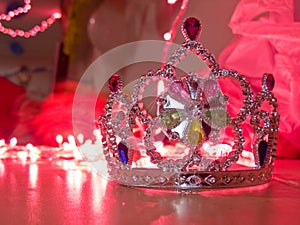 Silver crown in a colorful background