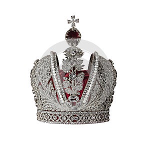 Silver crown with jewels.