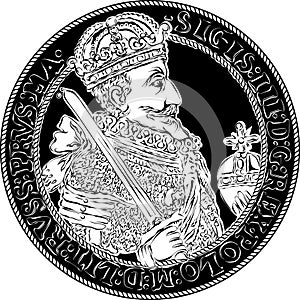 Silver crown thaler of Sigismund III Vasa photo