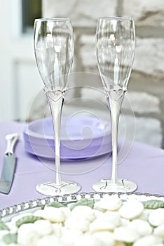 Silver and Crystal Wedding Glasses