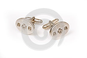 Silver cuff links