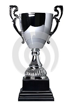 Silver cup trophy isolated