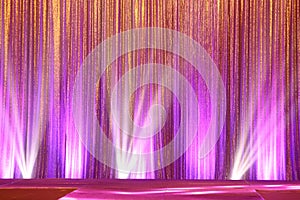 Silver Curtain Screen drape wave and lighting beam