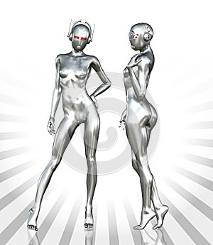 Silver Cyborg Woman