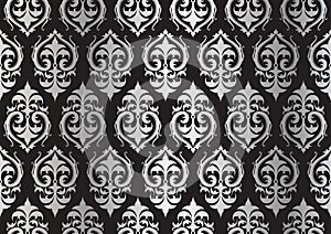 Silver damask pattern