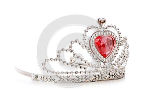 Silver diadem isolated