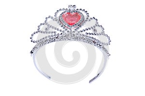 Silver diadem isolated on the white