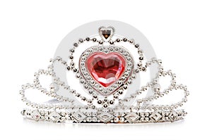 Silver diadem isolated on the white