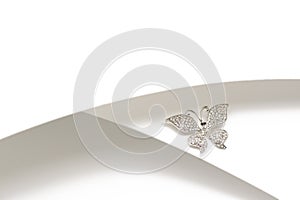 Silver diamante butterfly ornament