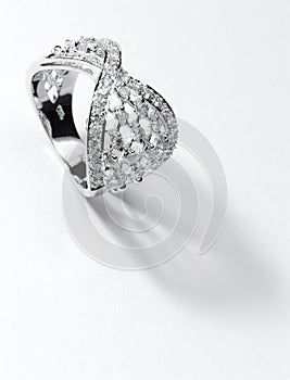 Silver diamond ring