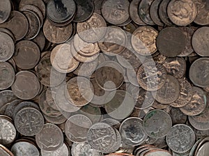 Silver dimes in pile design