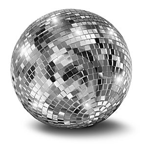 Silver disco mirror ball