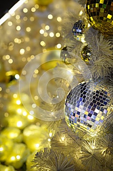 Silver disco mirror ball