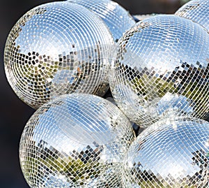Silver disco mirror ball
