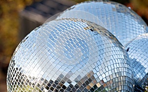 Silver disco mirror ball