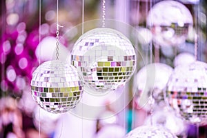 Silver disco mirror ball