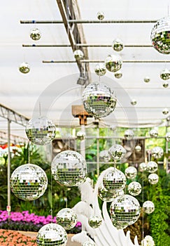 Silver disco mirror ball