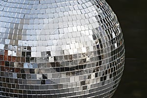 Silver disco mirror ball