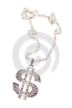 Silver dollar-symbol necklace