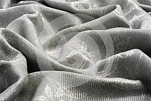 Silver drape silk fabric texture