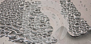 Silver drops closeup