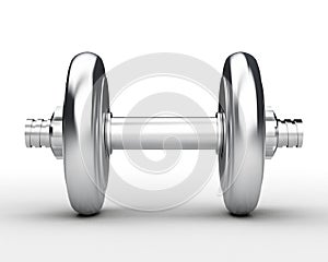 Silver dumbbell