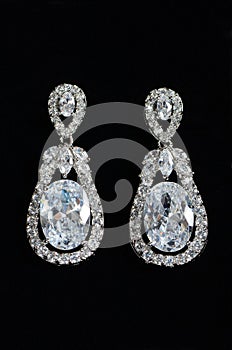 Silver earrings with jewels