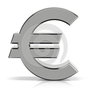 Silver euro sign, symbol