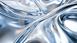 Silver Fabric Draped in Elegant Waves