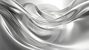 Silver Fabric Draped in Elegant Waves