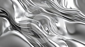 Silver Fabric Draped in Soft Elegant Waves