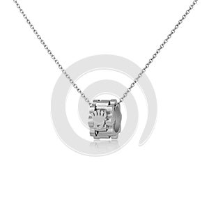 Silver fashion pendant isolated on white