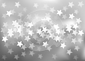 Silver festive lights in star shape, vector