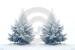 Silver fir tree, symmetrical and Christmasready, isolated on white background perfect for dicut PNG stock photo photo