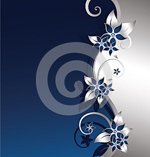 Silver floral background photo