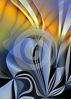 Silver flower abstract
