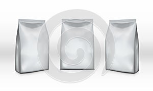 Silver Foil Bag Package Isolated On White