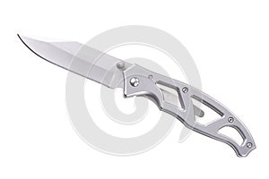 Folding blade knife isolated on white