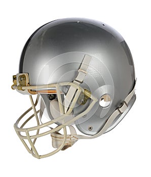 Silver Football Helmet