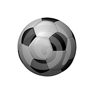 Silver football or soccer ball Sport equipment icon