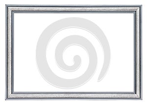 Silver frame with a black borders outside and inside, isolated