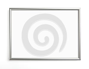 Silver frame for painting or picture on white background.