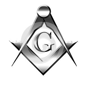 Silver freemason symbol photo